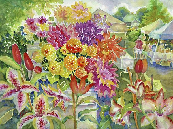 "Betsy's Dahlias" by Ann Nicholson